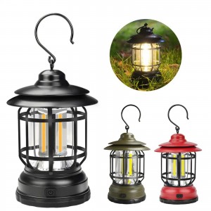 Rechargeable LED Retro Camping Lamp Portable Vintage Lantern