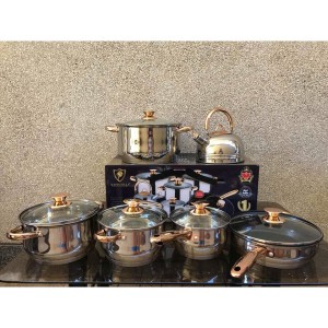 Kaisa Villa Stainless Steel Induction bottom 12pcs Cookware Set