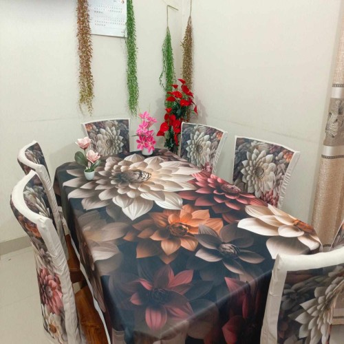 Digital 3D Printed Velvet Dining Table Cloth With Chair Cover-02 | Products | B Bazar | A Big Online Market Place and Reseller Platform in Bangladesh