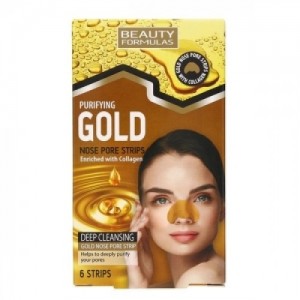 BEAUTY FORMULAS GOLD NOSE PORE STRIPS 6 PCS