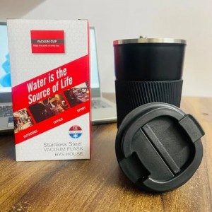 500 mL Black Double Wall Stainless Steel Vacuum Insulated Travel Mug