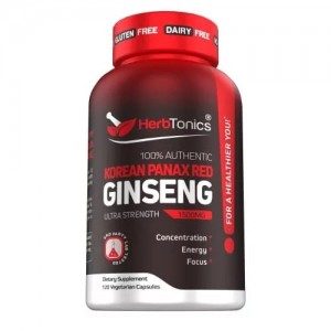 Herbtonics Korean Red Panax Ginseng 1500mg, 120 Capsules