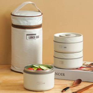 3 Pcs Stainless Steel Lunch Box With Bag