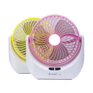 JY Super lithium rechargeable mini table fan with LED light - JY-1880