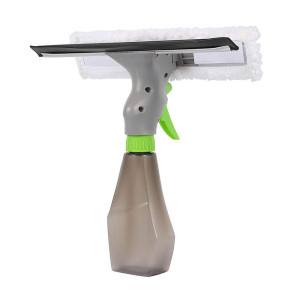 Sunshine 3-in-1 Car Window Cleaning Kit Including Squeegee Microfiber Scrubber Silicone Water Bottle with Plastic Spray Head