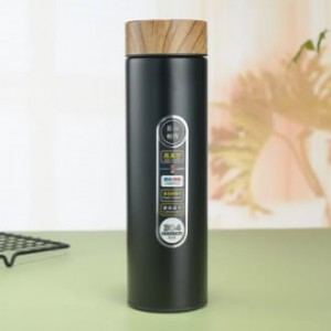 Wooden Cap Insulated Thermos Stainless Steel Double Layer Vacuum Flask 500ml