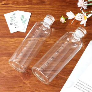 700ml transparent glass water bottle