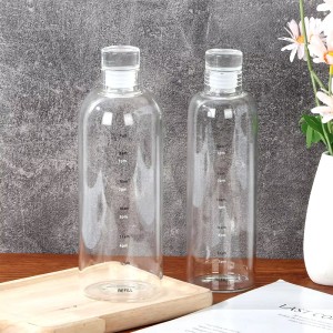500ml transparent glass water bottle