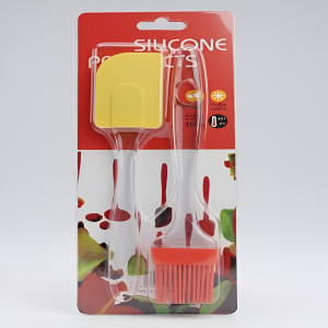 2-Piece Silicone Kitchen Utensil Set – Heat Resistant Spatula and Basting Brush