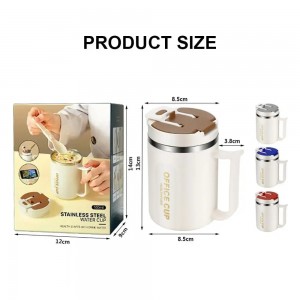 Stainless Steel Water Cup Household Insulated Lid Double Layer Coffee Mug Heat-resistant Drinkware 500ML