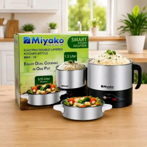 Miyako MKK-39 Electric Double Layered Kitchen Kettle & Multi-Cooker - 1.5L