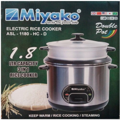 Miyako 1.8 LTR Double Pot Rice Cooker ASL-1180-HC-D | Products | B Bazar | A Big Online Market Place and Reseller Platform in Bangladesh
