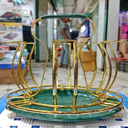 6 Hook Metal Glass Stand golden color | Products | B Bazar | A Big Online Market Place and Reseller Platform in Bangladesh