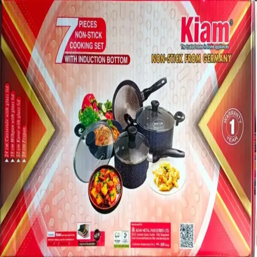 KIAM Non-Stick 7 Pieces Cookware Set with induction bottom | Products | B Bazar | A Big Online Market Place and Reseller Platform in Bangladesh