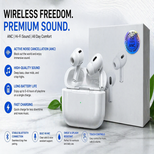 AirPods Pro 2nd Generation ANC Active Noise Cancellation High Quality Wireless Earbuds (White) | Products | B Bazar | A Big Online Market Place and Reseller Platform in Bangladesh