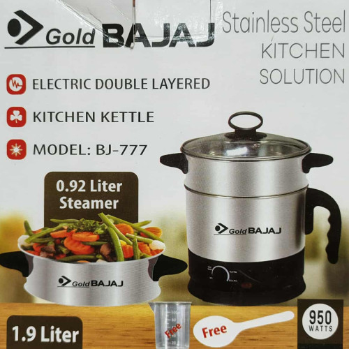 BAJAJ Electric Kettle Double Layer BJ-777 (1.9 LITRE) | Products | B Bazar | A Big Online Market Place and Reseller Platform in Bangladesh