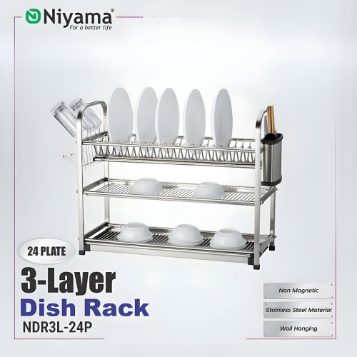 Niyama 3 Layer 24 Plate Dish Rack NDR-3L-24P | Products | B Bazar | A Big Online Market Place and Reseller Platform in Bangladesh