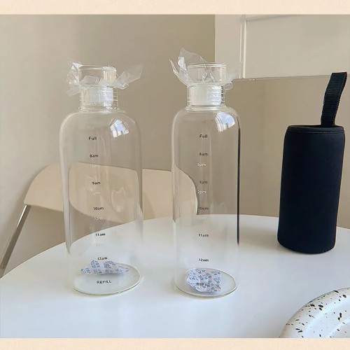 Clear Water Bottle Time Scale Cute Water Drinkware Transparent 750ml | Products | B Bazar | A Big Online Market Place and Reseller Platform in Bangladesh