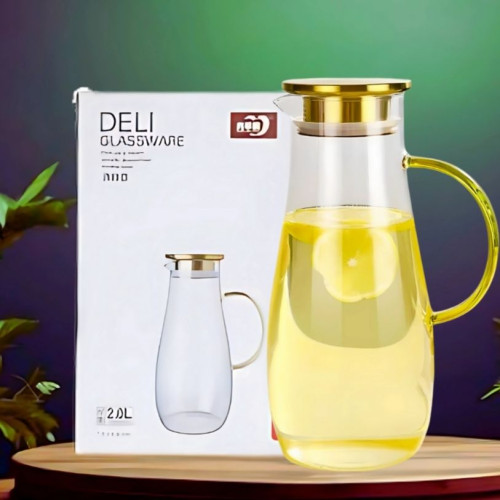 Deli Borosilicate Glass Water Juice Jug 2000ML best price in bd | Products | B Bazar | A Big Online Market Place and Reseller Platform in Bangladesh