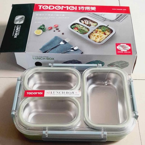 TEDEMEI Stainless Steel Lunch Box with 3 Compartments | Products | B Bazar | A Big Online Market Place and Reseller Platform in Bangladesh