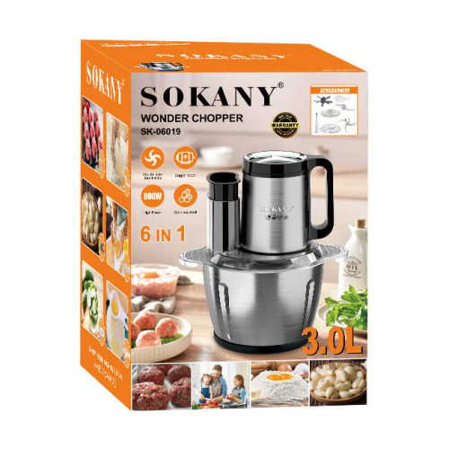 Sokany SK-06012N Digital Chopper, 3.5L, 1000W - Silver Black | Products | B Bazar | A Big Online Market Place and Reseller Platform in Bangladesh