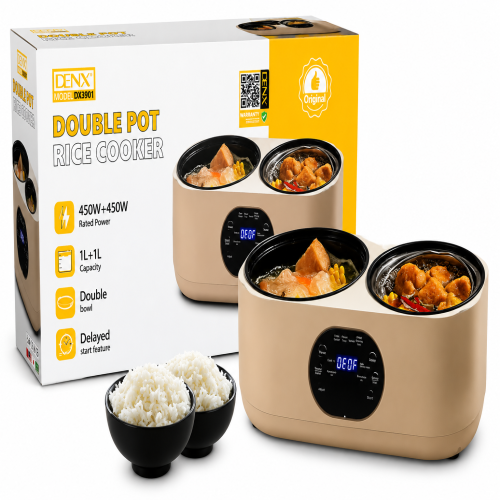 DENX Double Pot Rice Cooker 2L (1L+1L) - 450W+450W Twin Bowl Multi-Cooker (DX3901) | Products | B Bazar | A Big Online Market Place and Reseller Platform in Bangladesh