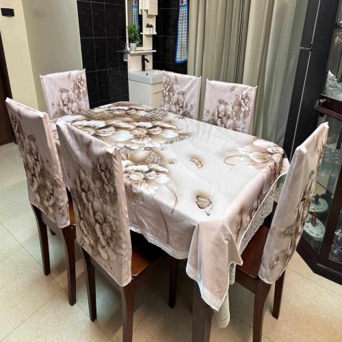 Digital 3D Printed Velvet Dining Table Cloth With Chair Cover-05 | Products | B Bazar | A Big Online Market Place and Reseller Platform in Bangladesh