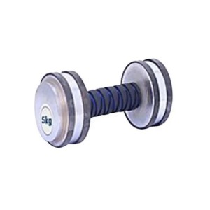 Rubber Grip SS Dumbbell 5 kg 2 pcs set - Silver