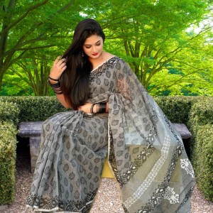 High Quality Printed Half Silk Saree 15