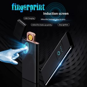 Smart Fingerprint Sensor Lighter Flameless Windproof Lighter