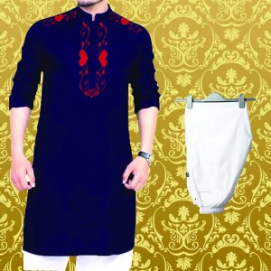 Semi Long Lilen Print Punjabi Pajama-13