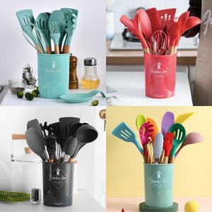 12Pcs Cooking Tools Kitchen Cookware Set Silicone Utensils