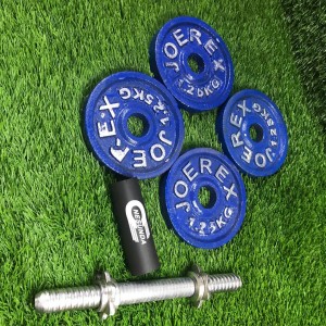 Blue Dumbbell Plate 5 kg with Stick