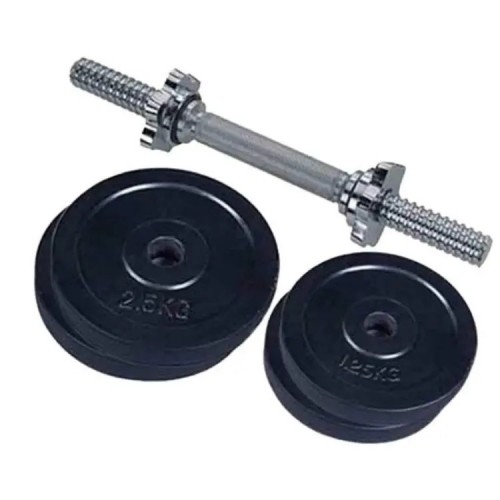 Combo Pack of Four Piece Dumbbell Set with Stick-7.5kg-Black and Silver - gym equipment | Products | B Bazar | A Big Online Market Place and Reseller Platform in Bangladesh